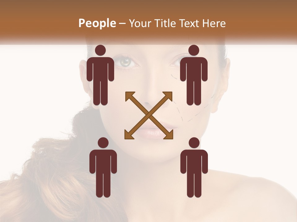 A Woman With Lines Drawn On Her Face PowerPoint Template