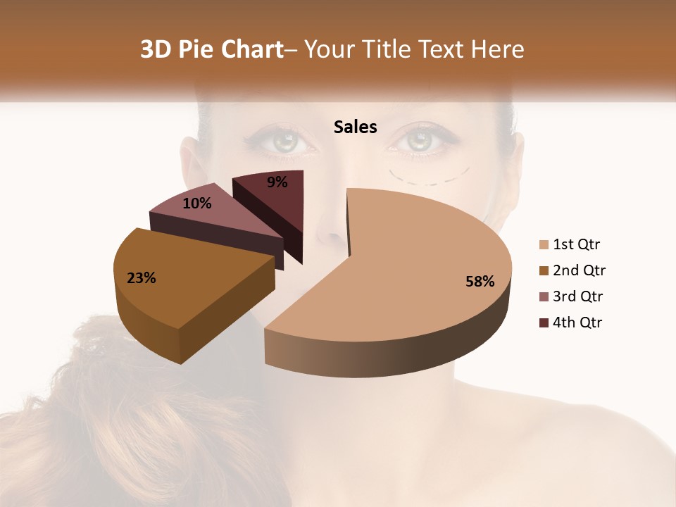 A Woman With Lines Drawn On Her Face PowerPoint Template
