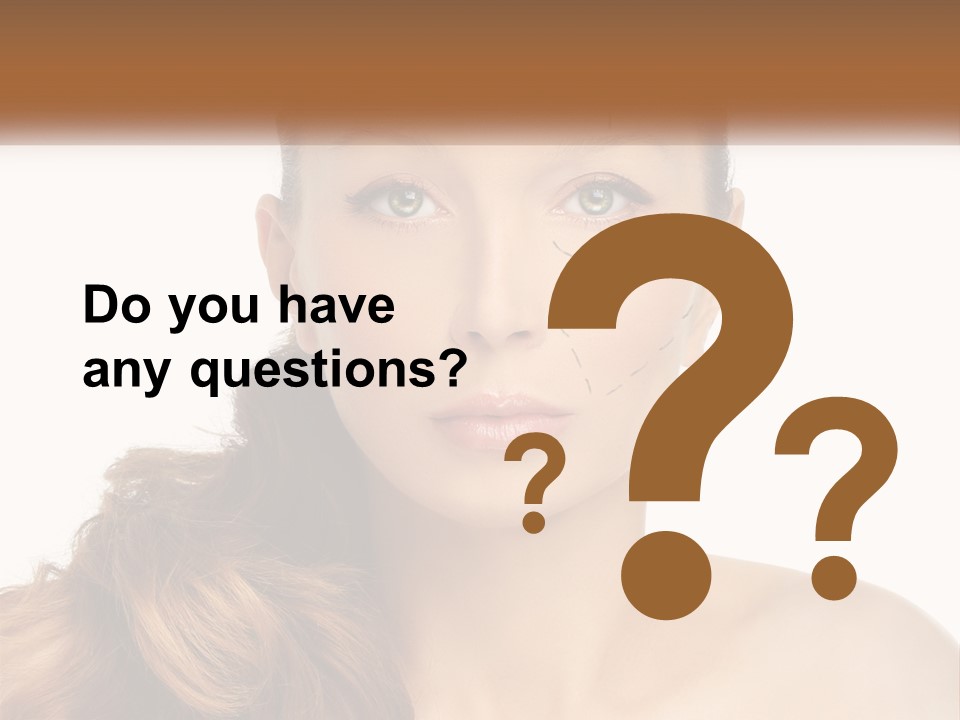 A Woman With Lines Drawn On Her Face PowerPoint Template