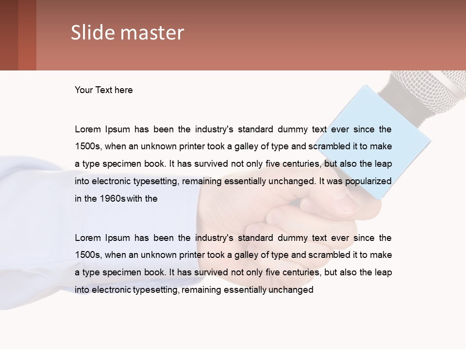 A Person Holding A Microphone In Their Hand PowerPoint Template