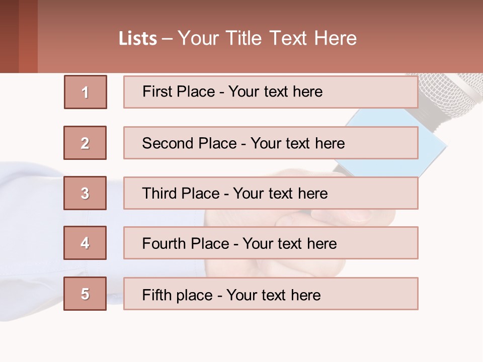 A Person Holding A Microphone In Their Hand PowerPoint Template