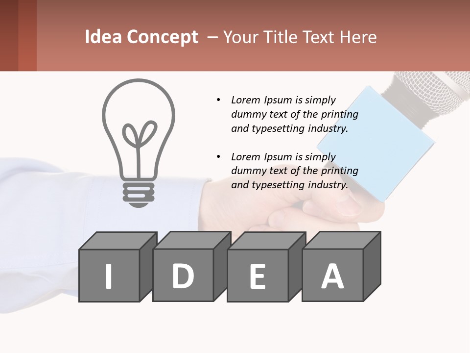 A Person Holding A Microphone In Their Hand PowerPoint Template