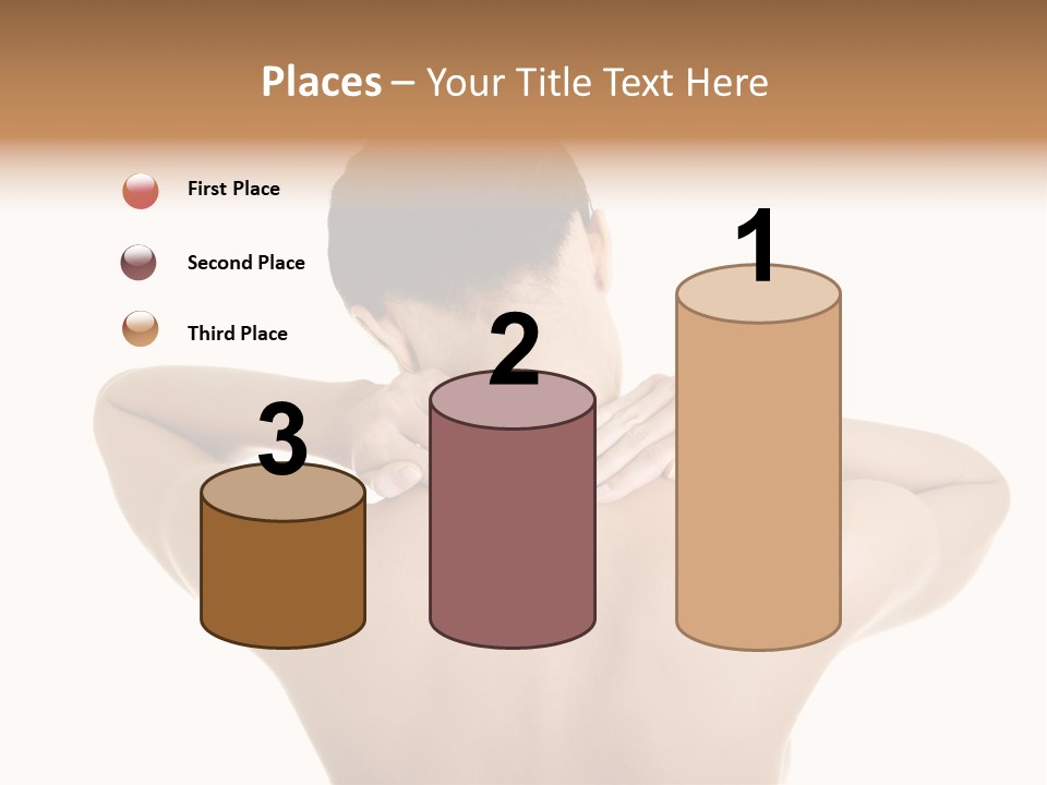 A Woman With Her Back To The Camera With Her Hands On Her Neck PowerPoint Template