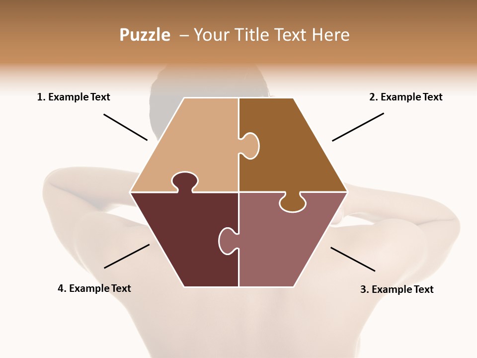 A Woman With Her Back To The Camera With Her Hands On Her Neck PowerPoint Template