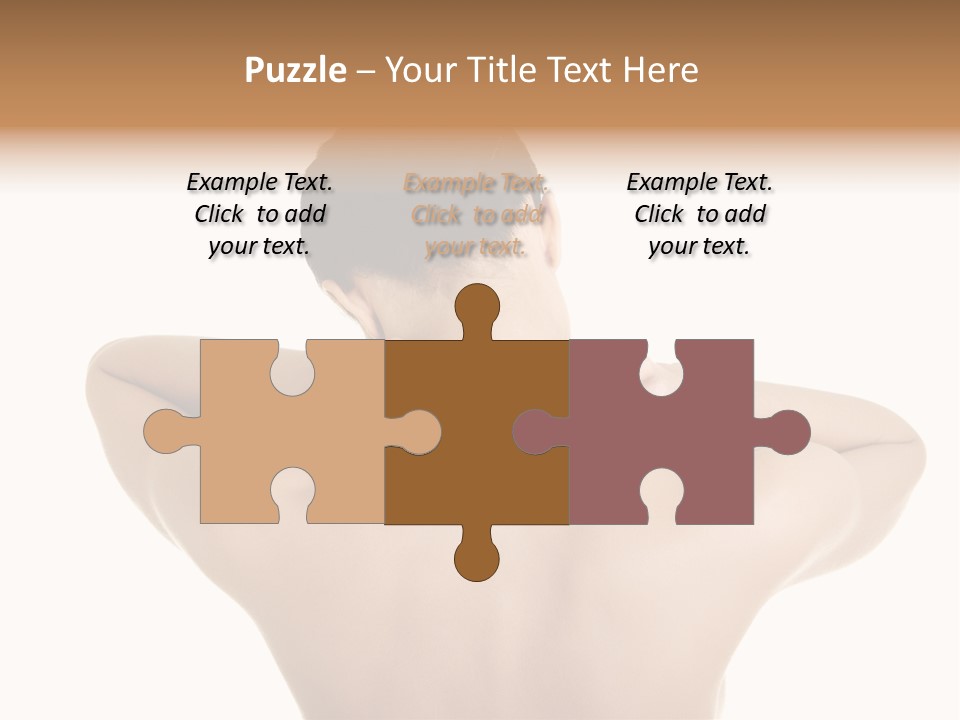 A Woman With Her Back To The Camera With Her Hands On Her Neck PowerPoint Template