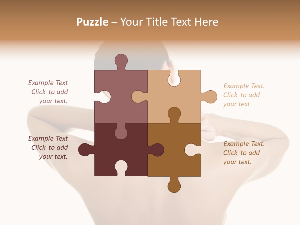 A Woman With Her Back To The Camera With Her Hands On Her Neck PowerPoint Template