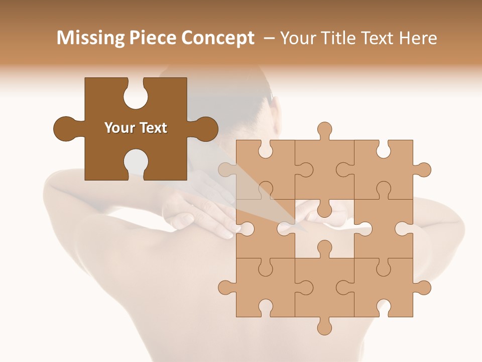 A Woman With Her Back To The Camera With Her Hands On Her Neck PowerPoint Template