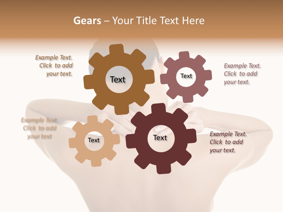 A Woman With Her Back To The Camera With Her Hands On Her Neck PowerPoint Template