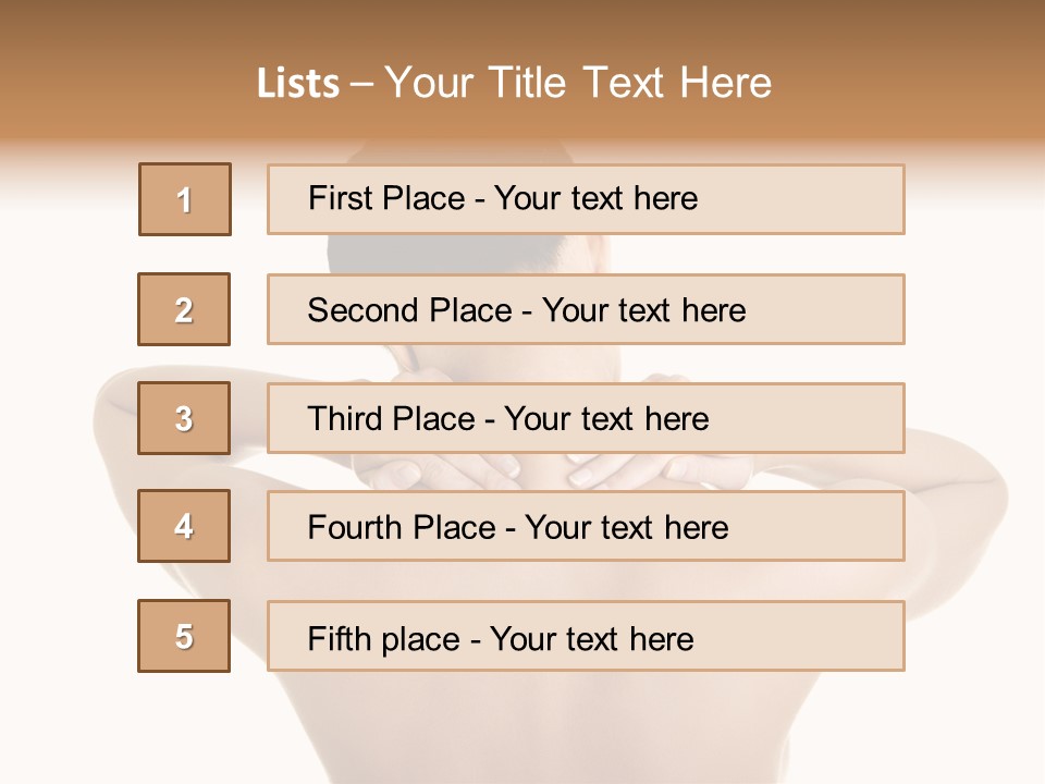 A Woman With Her Back To The Camera With Her Hands On Her Neck PowerPoint Template