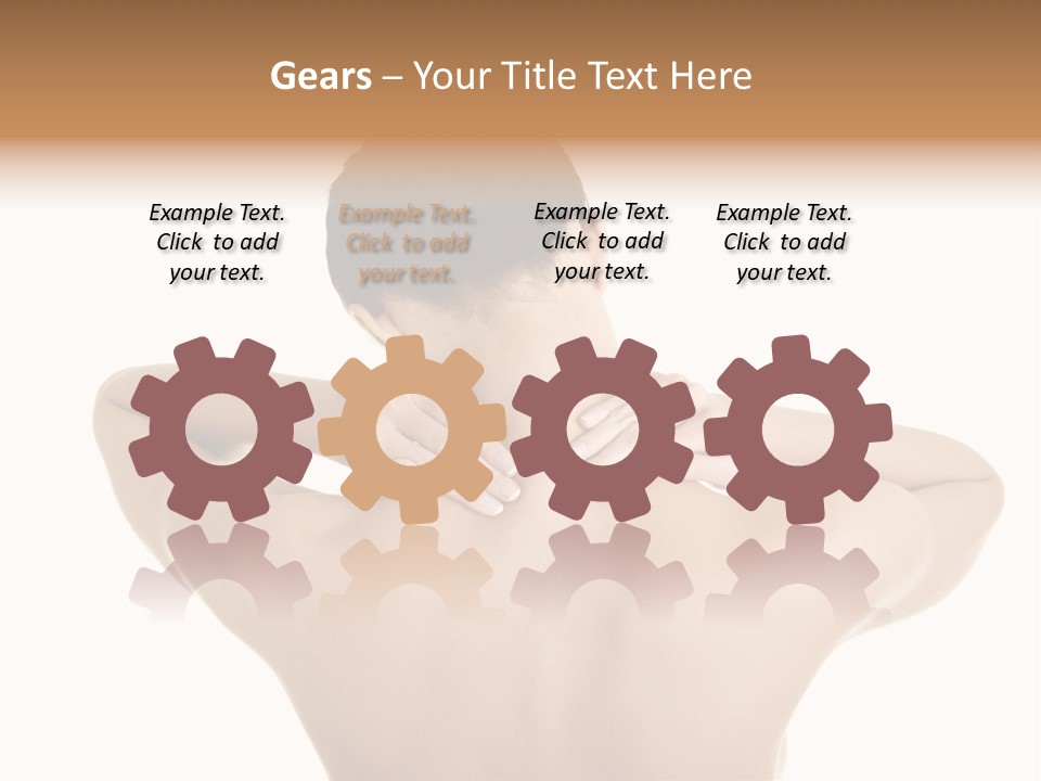 A Woman With Her Back To The Camera With Her Hands On Her Neck PowerPoint Template