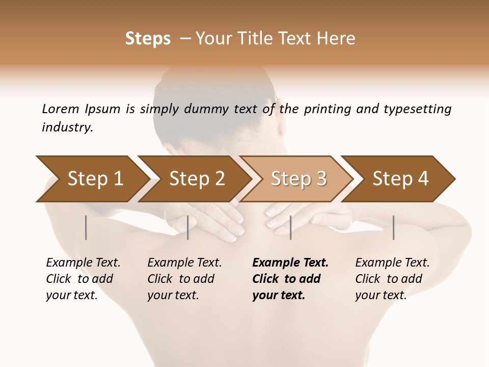 A Woman With Her Back To The Camera With Her Hands On Her Neck PowerPoint Template