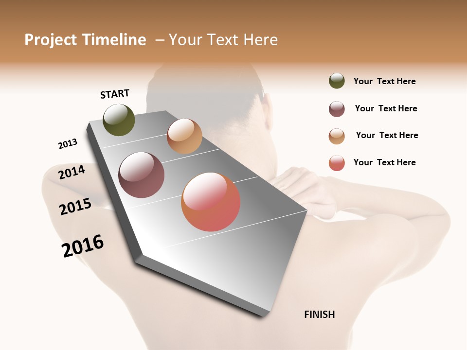 A Woman With Her Back To The Camera With Her Hands On Her Neck PowerPoint Template