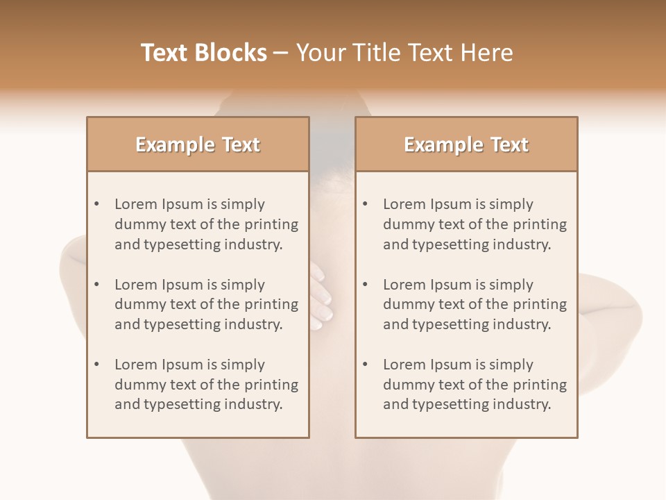 A Woman With Her Back To The Camera With Her Hands On Her Neck PowerPoint Template