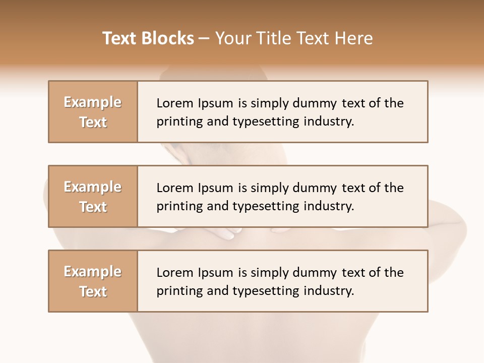 A Woman With Her Back To The Camera With Her Hands On Her Neck PowerPoint Template