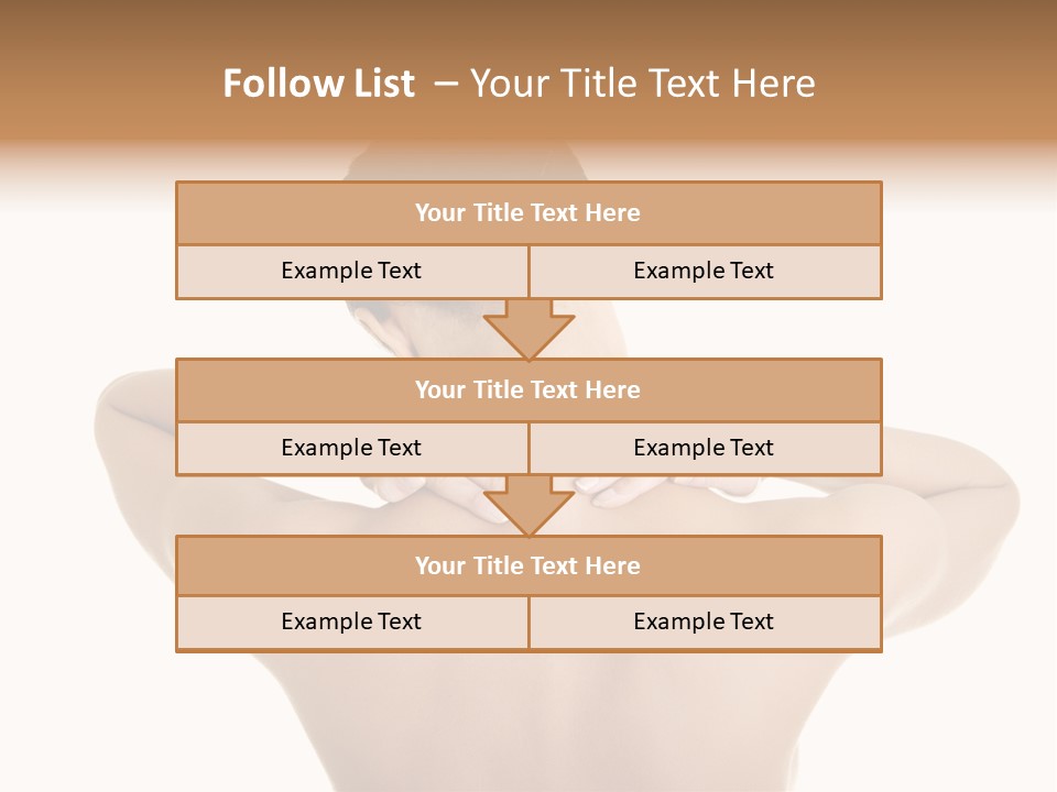 A Woman With Her Back To The Camera With Her Hands On Her Neck PowerPoint Template