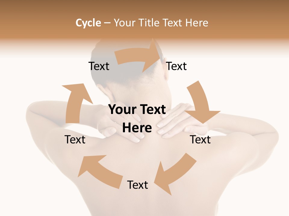 A Woman With Her Back To The Camera With Her Hands On Her Neck PowerPoint Template