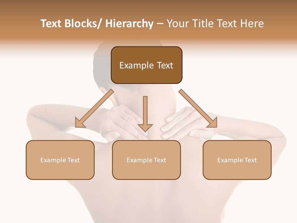 A Woman With Her Back To The Camera With Her Hands On Her Neck PowerPoint Template