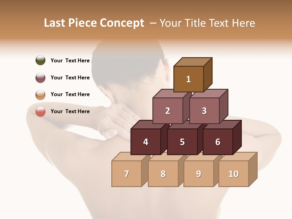 A Woman With Her Back To The Camera With Her Hands On Her Neck PowerPoint Template