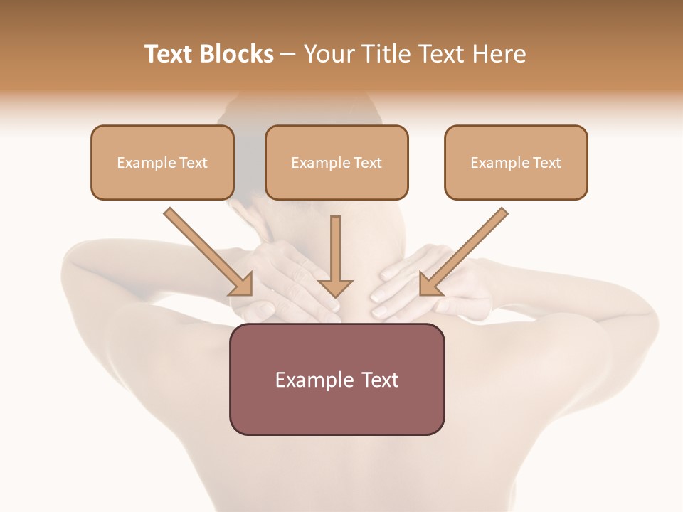 A Woman With Her Back To The Camera With Her Hands On Her Neck PowerPoint Template