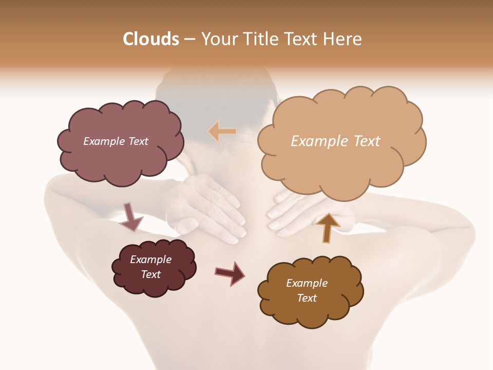 A Woman With Her Back To The Camera With Her Hands On Her Neck PowerPoint Template