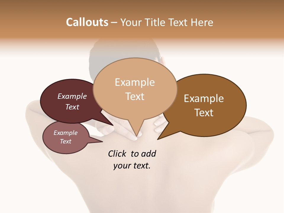 A Woman With Her Back To The Camera With Her Hands On Her Neck PowerPoint Template