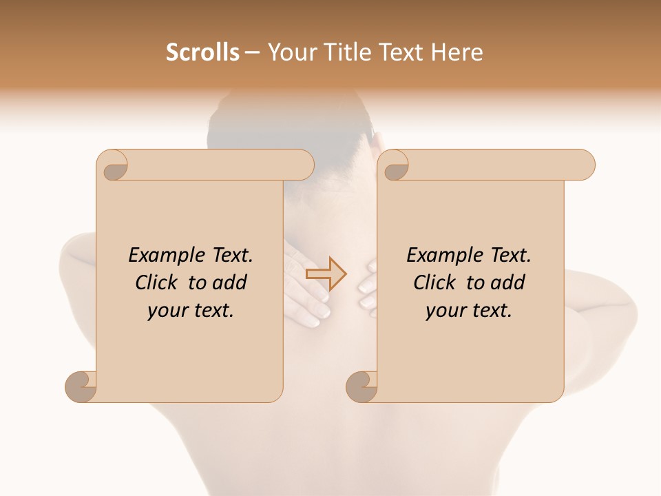 A Woman With Her Back To The Camera With Her Hands On Her Neck PowerPoint Template