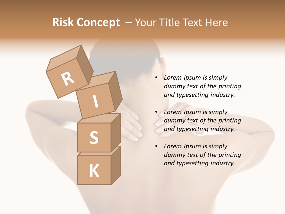 A Woman With Her Back To The Camera With Her Hands On Her Neck PowerPoint Template