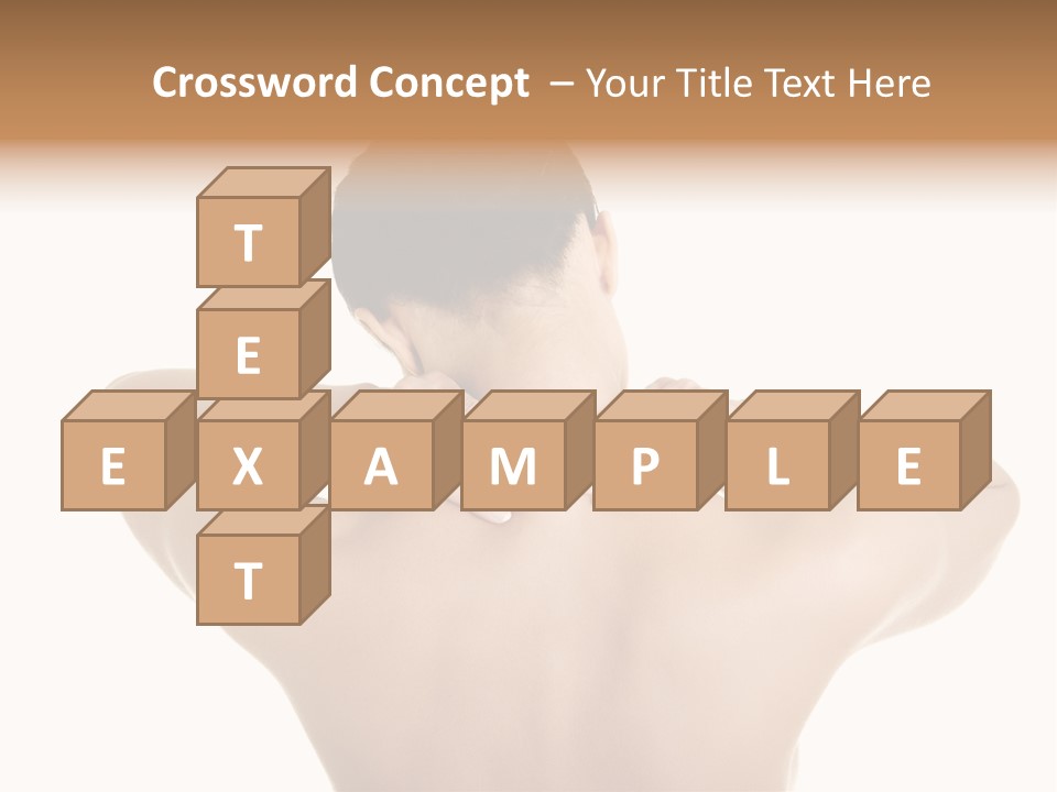 A Woman With Her Back To The Camera With Her Hands On Her Neck PowerPoint Template