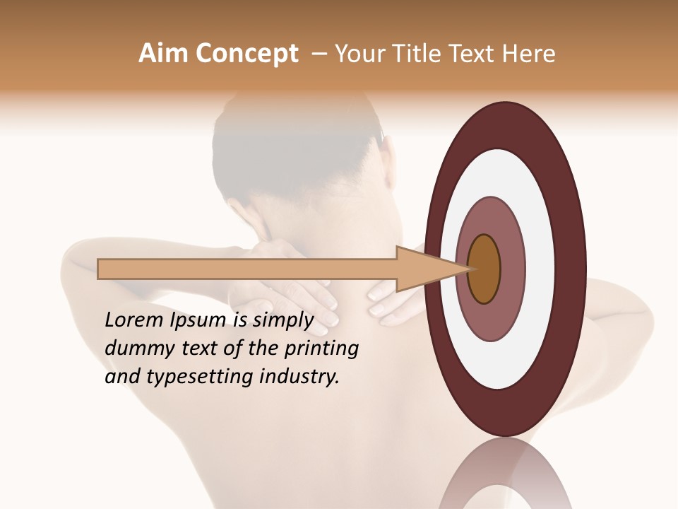 A Woman With Her Back To The Camera With Her Hands On Her Neck PowerPoint Template