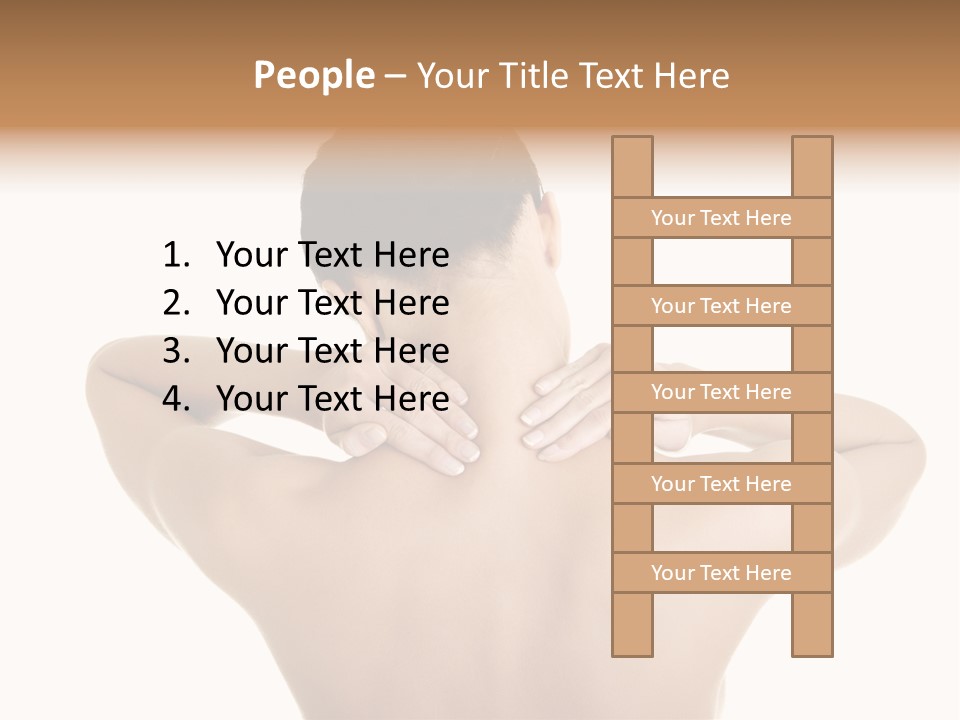 A Woman With Her Back To The Camera With Her Hands On Her Neck PowerPoint Template