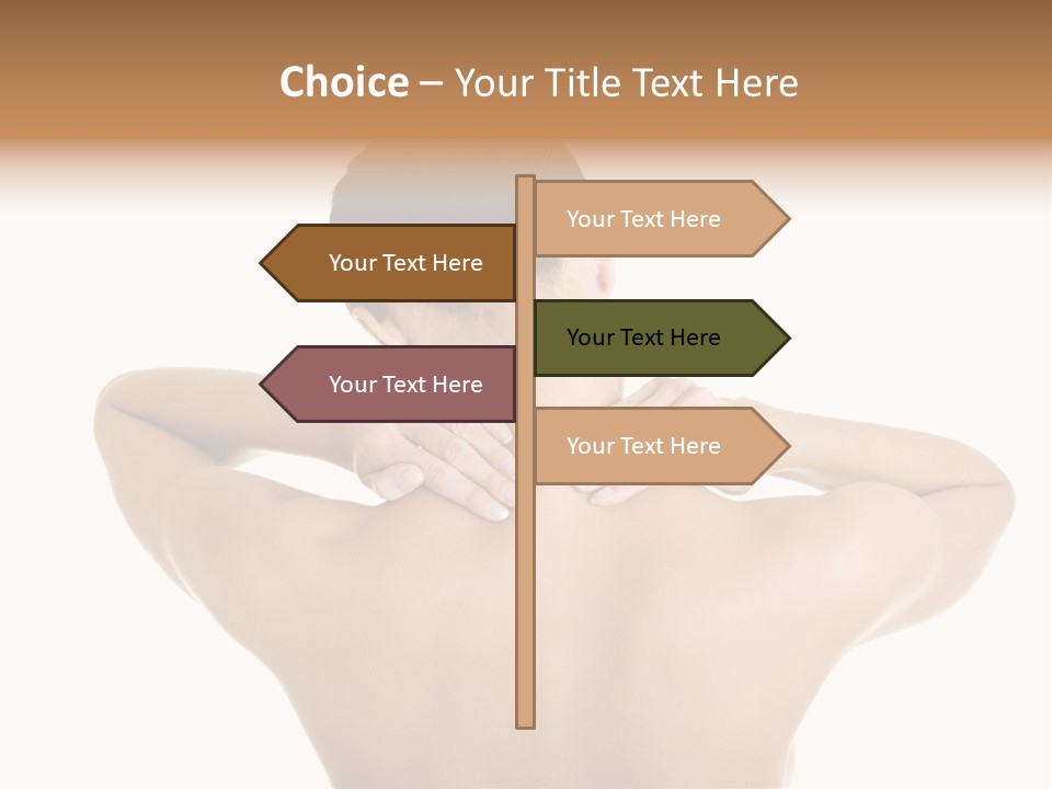 A Woman With Her Back To The Camera With Her Hands On Her Neck PowerPoint Template