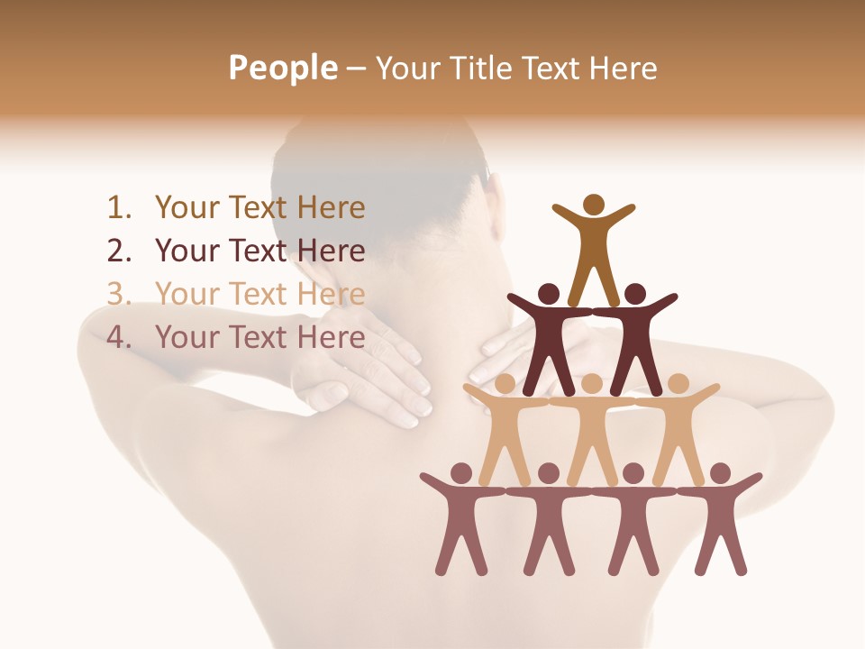 A Woman With Her Back To The Camera With Her Hands On Her Neck PowerPoint Template