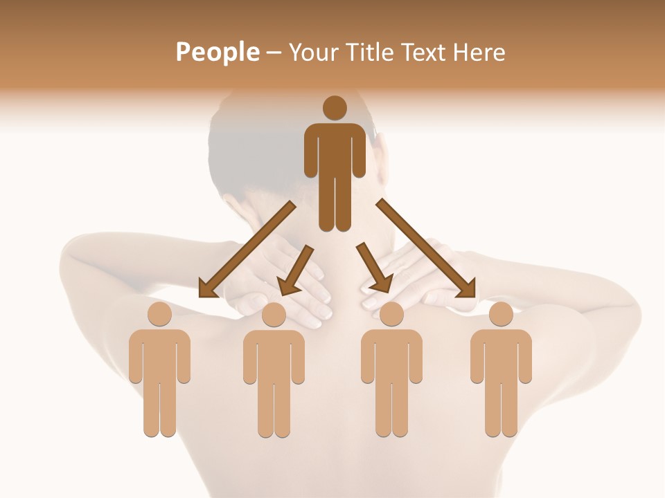 A Woman With Her Back To The Camera With Her Hands On Her Neck PowerPoint Template