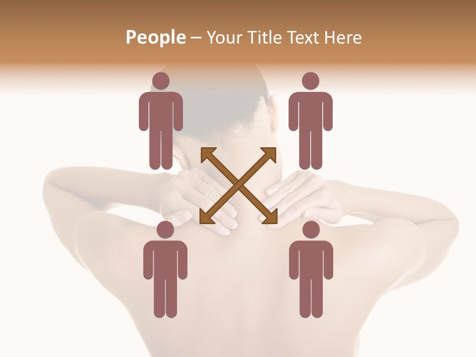 A Woman With Her Back To The Camera With Her Hands On Her Neck PowerPoint Template