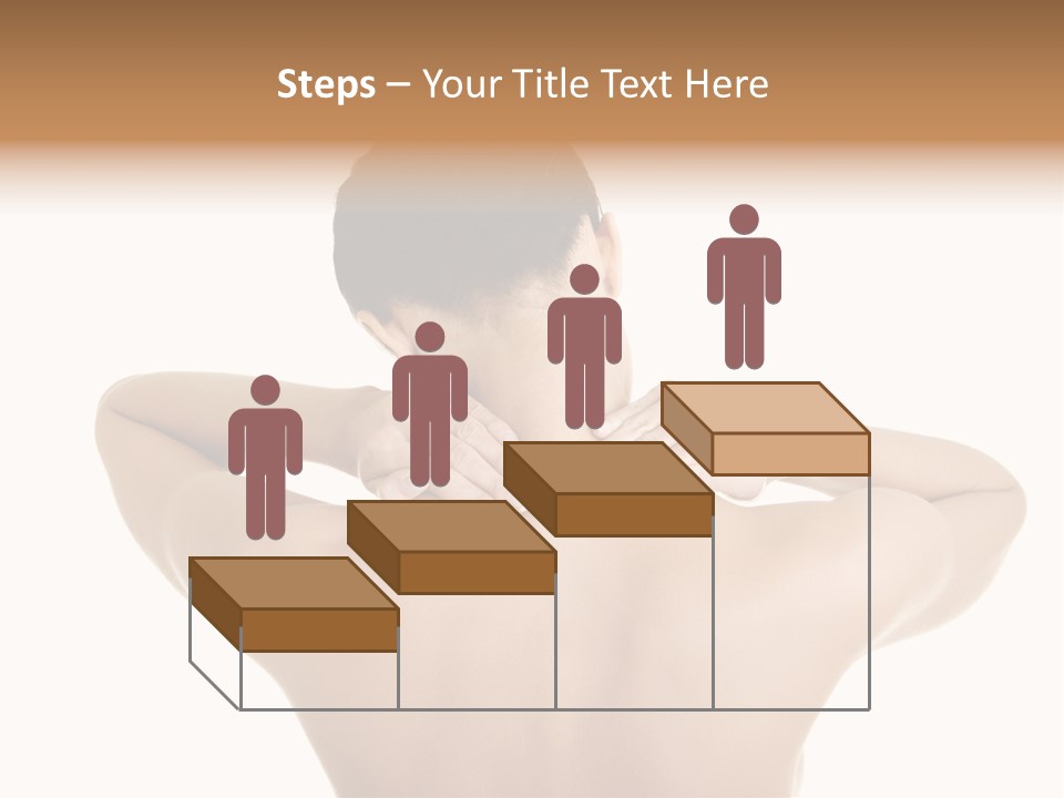 A Woman With Her Back To The Camera With Her Hands On Her Neck PowerPoint Template