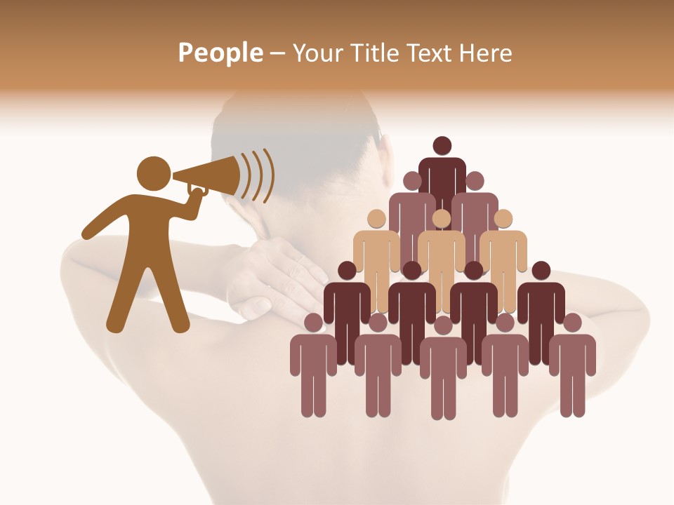 A Woman With Her Back To The Camera With Her Hands On Her Neck PowerPoint Template