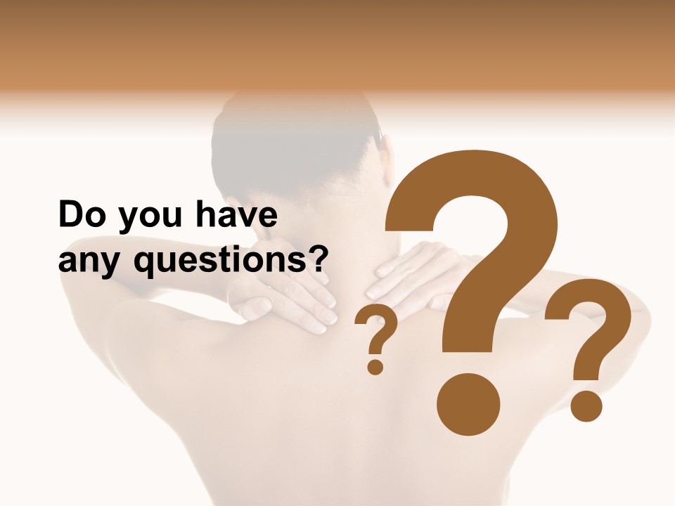 A Woman With Her Back To The Camera With Her Hands On Her Neck PowerPoint Template