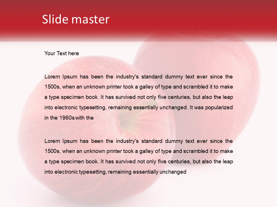 Two Red Apples On A White Background Powerpoint Template PowerPoint Template