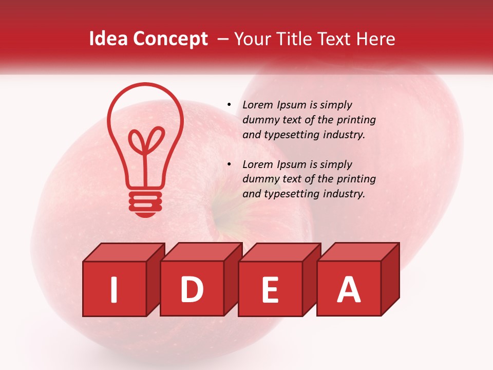 Two Red Apples On A White Background Powerpoint Template PowerPoint Template
