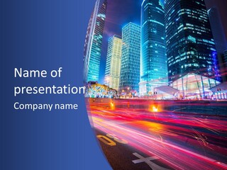 A City At Night Powerpoint Presentation Template PowerPoint Template