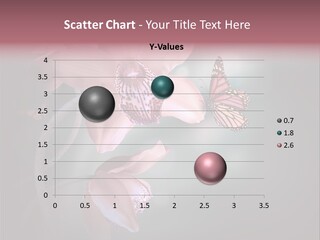A Pink Flower With Butterflies Flying Around It PowerPoint Template