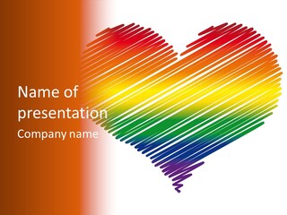 A Rainbow Heart With A White Background PowerPoint Template