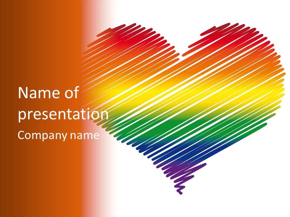 A Rainbow Heart With A White Background PowerPoint Template