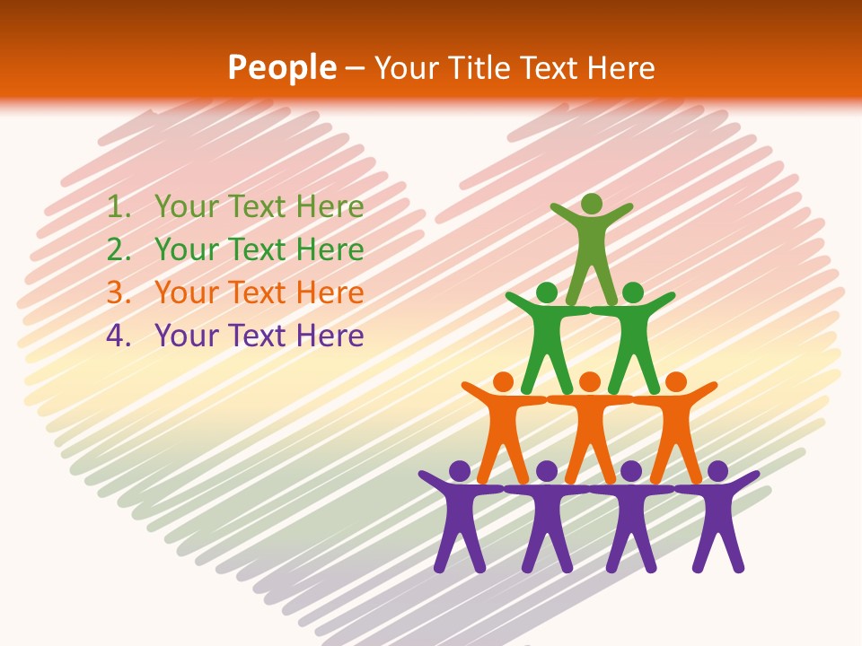 A Rainbow Heart With A White Background PowerPoint Template