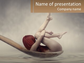 A Woman Floating In A Boat On Top Of Water PowerPoint Template