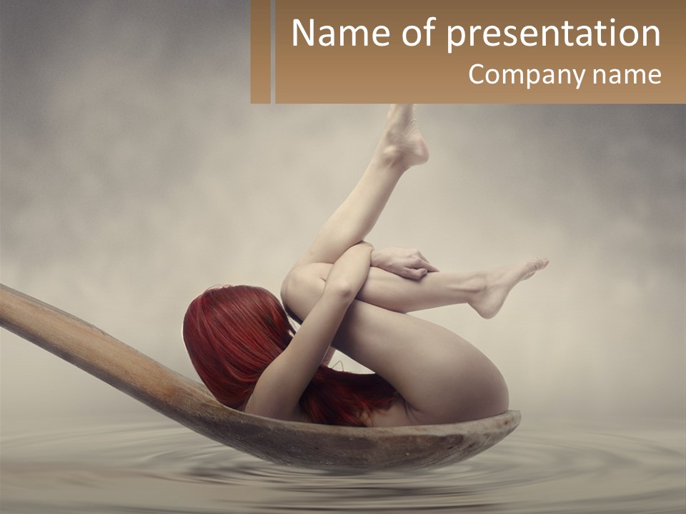 A Woman Floating In A Boat On Top Of Water PowerPoint Template