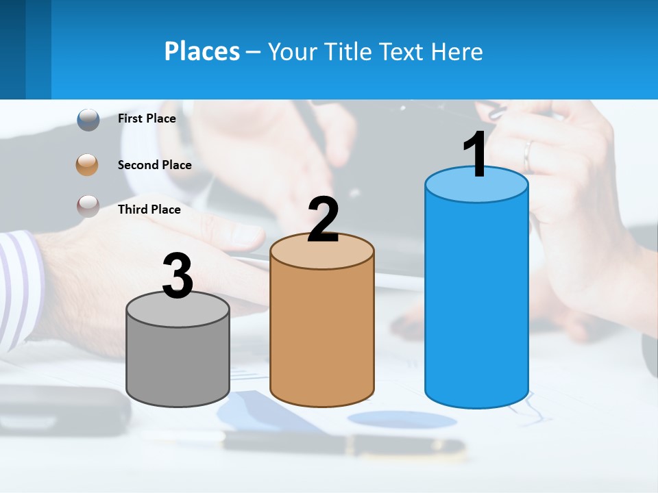 A Group Of People Sitting At A Table With A Tablet PowerPoint Template