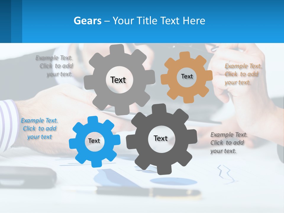 A Group Of People Sitting At A Table With A Tablet PowerPoint Template