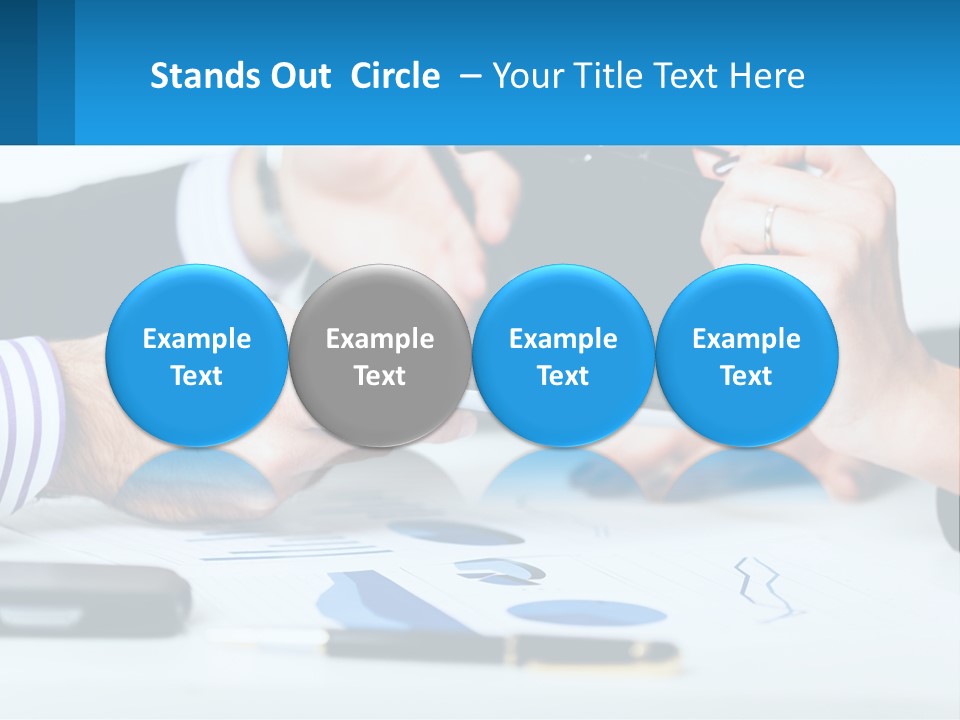 A Group Of People Sitting At A Table With A Tablet PowerPoint Template