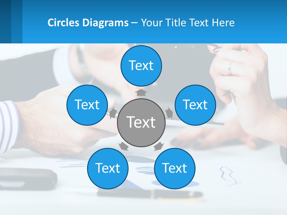 A Group Of People Sitting At A Table With A Tablet PowerPoint Template